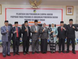 Wakil Gubernur Lantik 5 Pejabat Pimpinan Tinggi Pratama Lingkup Pemprov Sulteng