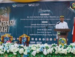 Ormas Wahdah Islamiyah (WI) Parimo gelar Tablig Akbar Dzulhijjah 1444 Hijriah : Staf Ahli Drs. Aminudin baca sambutan Bupati Parimo