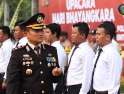 Kapolres Parimo Pimpin Upacara Peringatan HUT Bhayangkara ke 77 tahun : Wakil Bupati Parimo ucapkan Semangat HUT Bhayangkara diacara syukuran