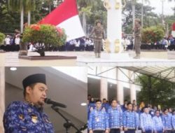 Perdana PJ.Bupati Richard Pimpin Upacara 17 Bulan Berjalan