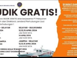 Mudik Gratis Kapal Express Bahari 9B Rute Bulukumba-Selayar, Cek Info Keberangkatan dan Syarat