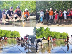 Cegah Abrasi Teluk Tomini, BPBD Parimo dan Relawan Bangun ‘Pagar Hidup’ di Mertasari